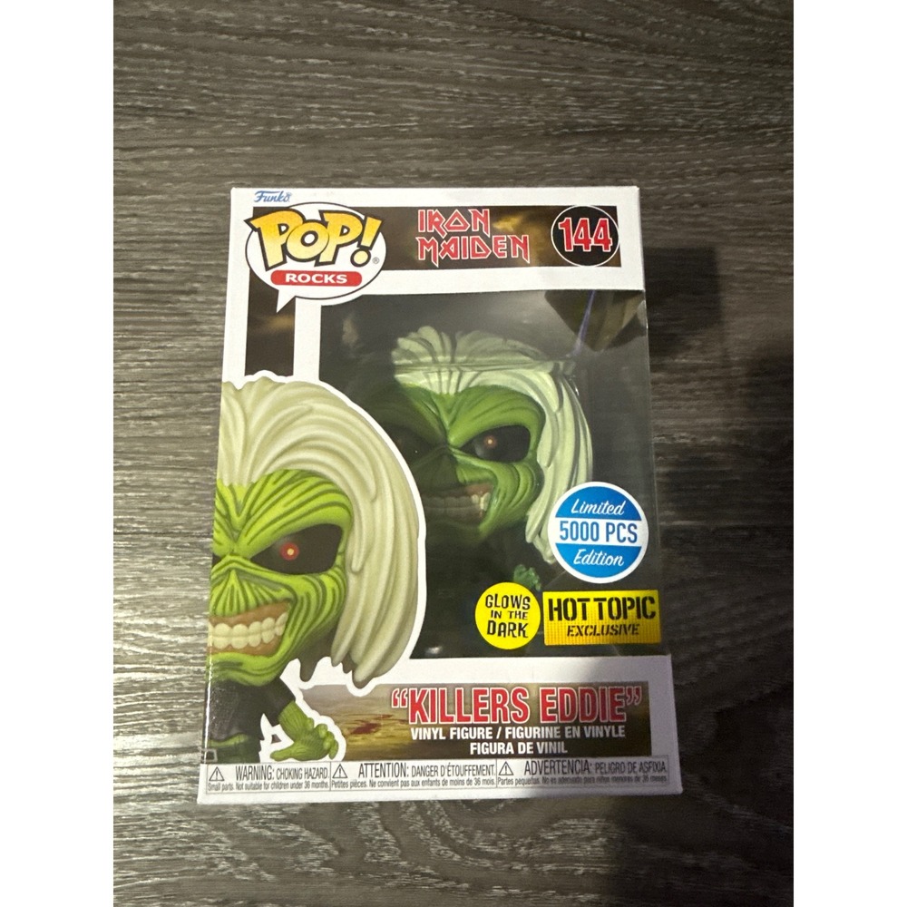 Funko Pop Rocks Iron Maiden Killers Eddie 144 Glow Hot Topic 5000 PCS